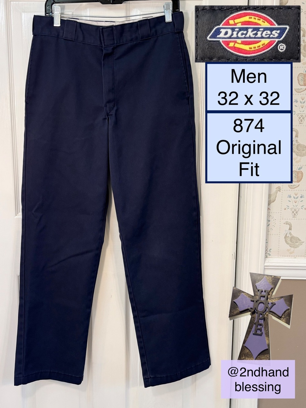 Dickies 874 Original Fit Men’s Navy Work Pants, Sz 32 x 32